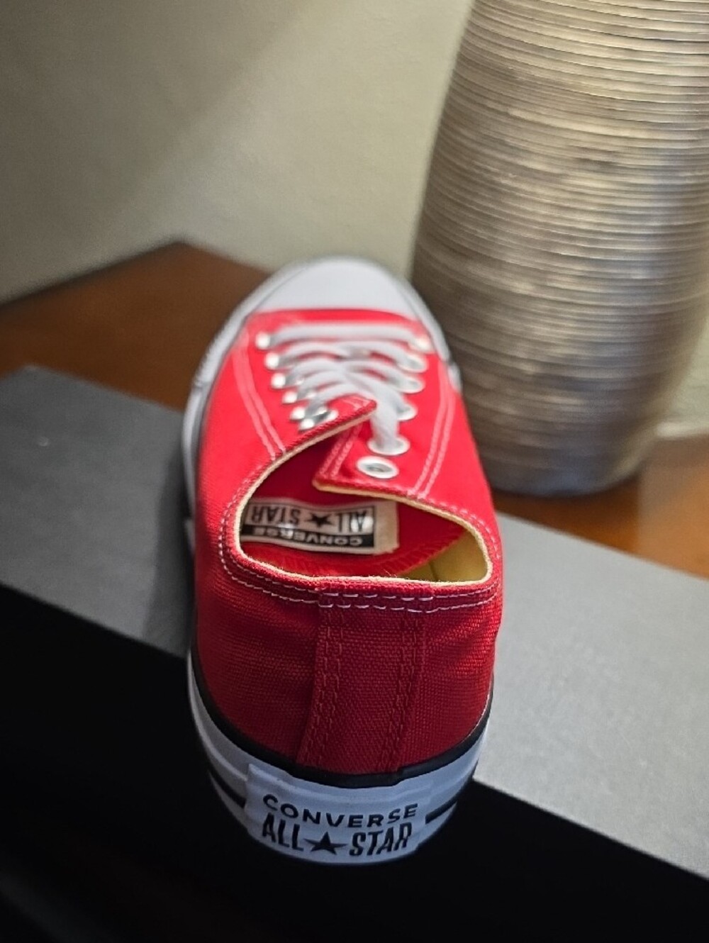 Converse Red Low-Top Canvas Sneakers with White Accents - Picture 3 of 7